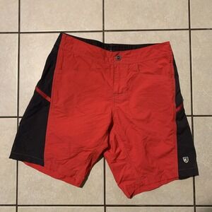 Kuhl Men's Size 32 Red Hiking Shorts Outdoor Trail Cargo Lightweight